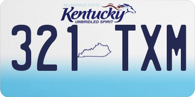 KY license plate 321TXM