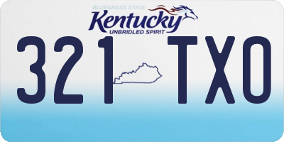 KY license plate 321TXO