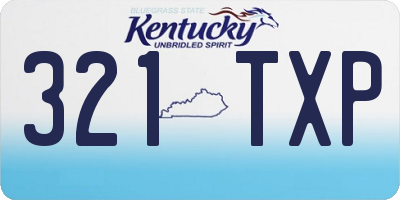 KY license plate 321TXP