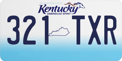 KY license plate 321TXR