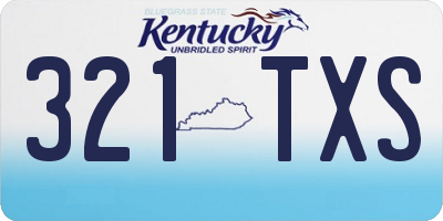 KY license plate 321TXS