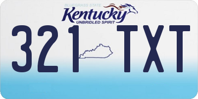 KY license plate 321TXT