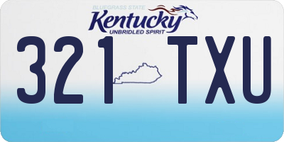KY license plate 321TXU
