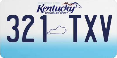 KY license plate 321TXV