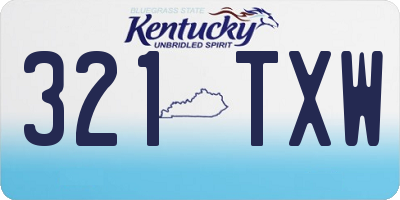 KY license plate 321TXW