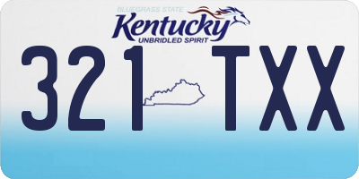 KY license plate 321TXX