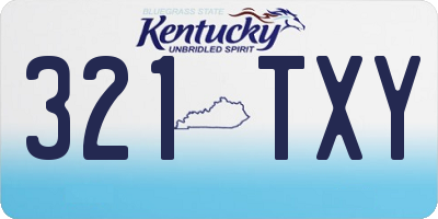KY license plate 321TXY