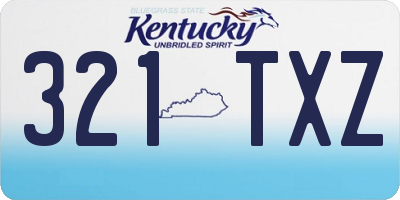 KY license plate 321TXZ