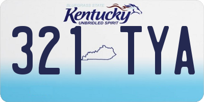 KY license plate 321TYA