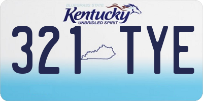 KY license plate 321TYE