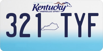 KY license plate 321TYF