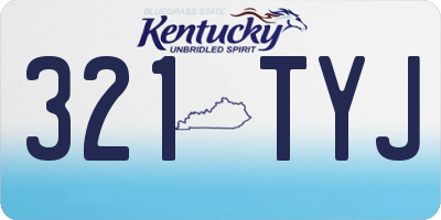 KY license plate 321TYJ