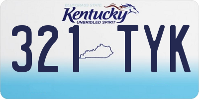 KY license plate 321TYK