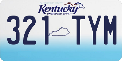 KY license plate 321TYM