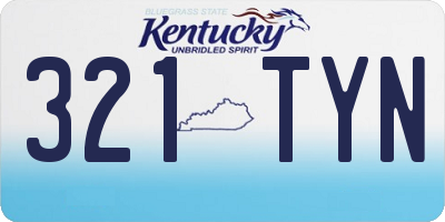 KY license plate 321TYN
