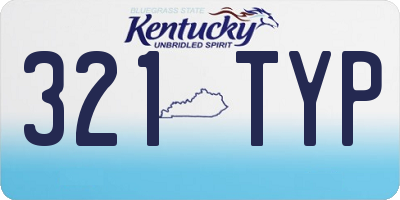 KY license plate 321TYP