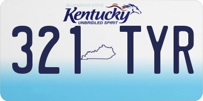 KY license plate 321TYR