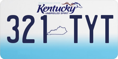 KY license plate 321TYT
