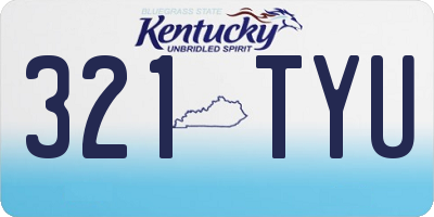 KY license plate 321TYU
