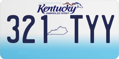 KY license plate 321TYY