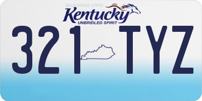 KY license plate 321TYZ