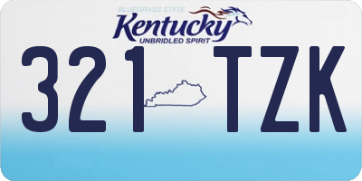 KY license plate 321TZK