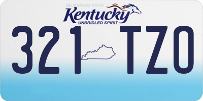 KY license plate 321TZO