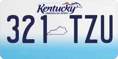 KY license plate 321TZU