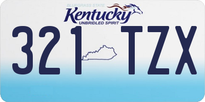 KY license plate 321TZX