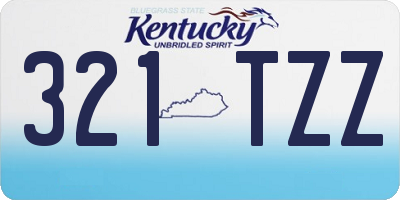 KY license plate 321TZZ
