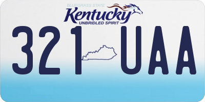 KY license plate 321UAA