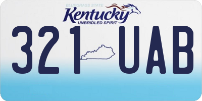 KY license plate 321UAB