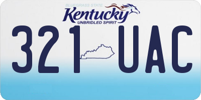 KY license plate 321UAC