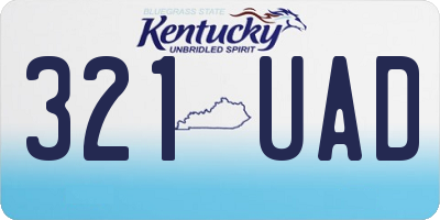 KY license plate 321UAD