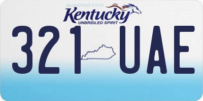 KY license plate 321UAE