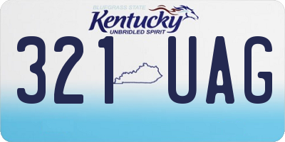 KY license plate 321UAG