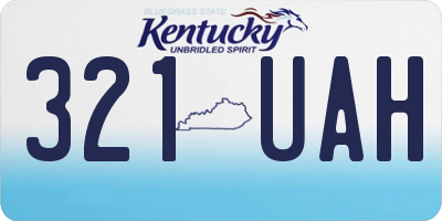 KY license plate 321UAH