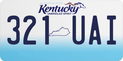 KY license plate 321UAI