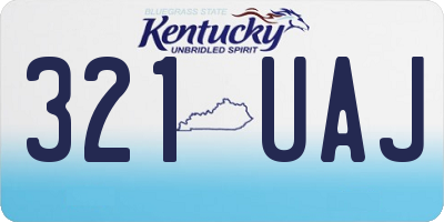 KY license plate 321UAJ