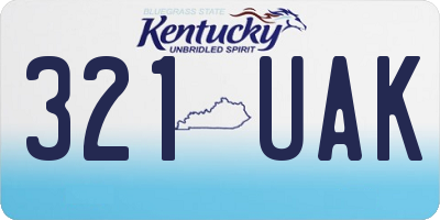 KY license plate 321UAK