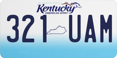 KY license plate 321UAM