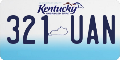 KY license plate 321UAN