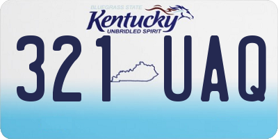 KY license plate 321UAQ