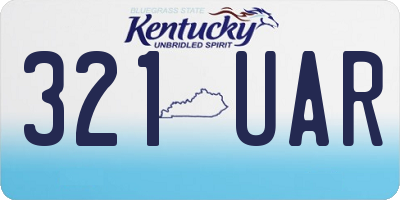 KY license plate 321UAR