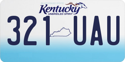 KY license plate 321UAU