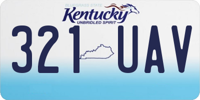 KY license plate 321UAV