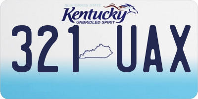 KY license plate 321UAX