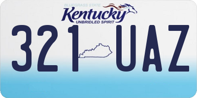 KY license plate 321UAZ