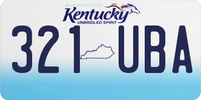 KY license plate 321UBA