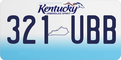 KY license plate 321UBB